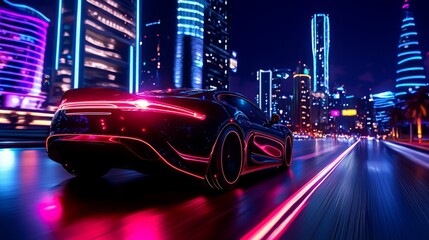 Vibrant Futuristic Cityscape with 5G Technology