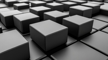 Abstract Black Cube Pattern   Geometric Design Background