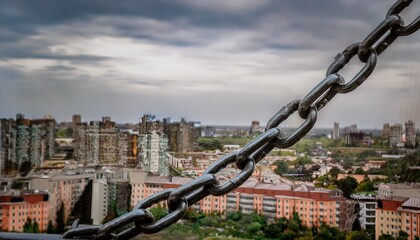 Naklejka premium Great chains holding back a great city