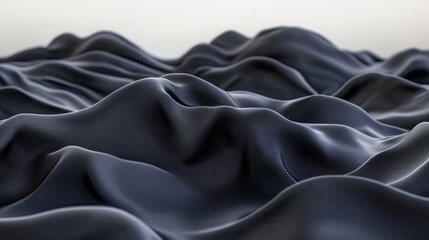 Fototapeta premium Abstract Wavy Texture Dark Grey Fabric Background