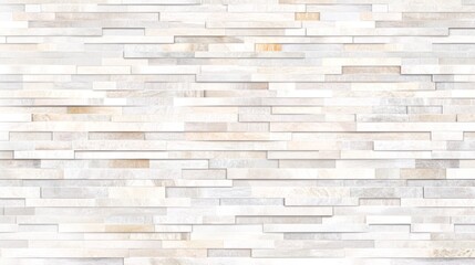 Obraz premium A textured white stone wall with horizontal layers, showcasing subtle color variations and a modern aesthetic, suitable for interior or exterior design.