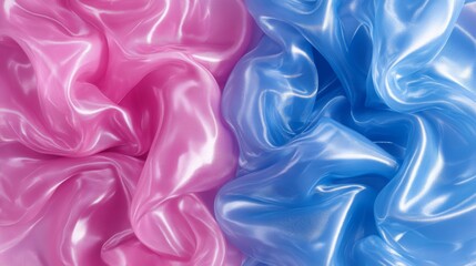 Fototapeta premium Pink and Blue Silk Fabric Texture Background