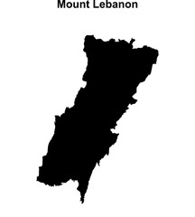 Mount Lebanon governorate blank outline map