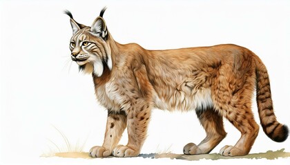 lynx in front of white background