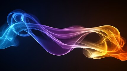 Obraz premium Abstract Colorful Swirling Smoke on Black Background