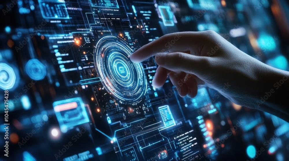 Poster internet, business, technology and network concept.concept of digitization of business processes and