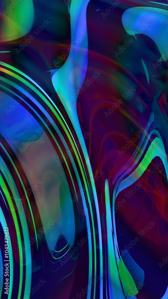 Aufkleber colorful abstract fluid form with iridescent reflections