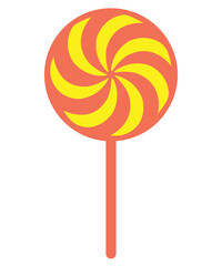 Candy clip art design on plain white transparent isolated background for card, shirt, hoodie, sweatshirt, apparel, card, tag, mug, icon, poster or badge