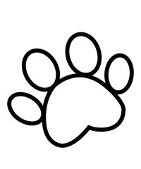 Dog paw print clip art design on plain white transparent isolated background for card, shirt, hoodie, sweatshirt, apparel, card, tag, mug, icon, poster or badge