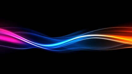 Naklejka premium Abstract Blue and Orange Glowing Wave on Black Background
