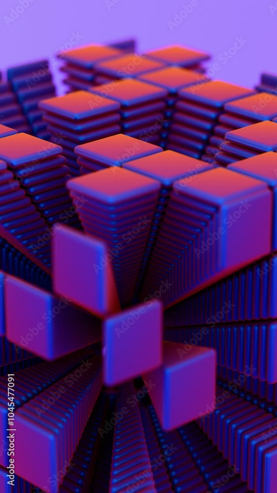 Poster Abstract 3D Geometric Structure of Stacked Squares in Vibrant Colors