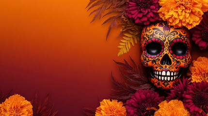 Day of the Dead themed presentation, leaving space for text