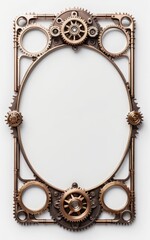 Brass Steampunk Gear Frame with Ornate Detail