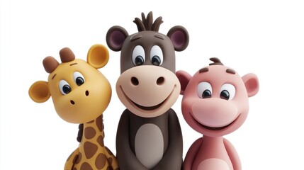 Unique Cartoon Animals in 3D Close-Up