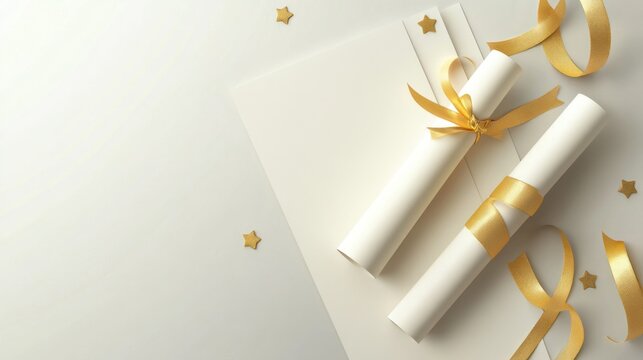 Elegant graduation certificate layout with clean ivory and gold elements.