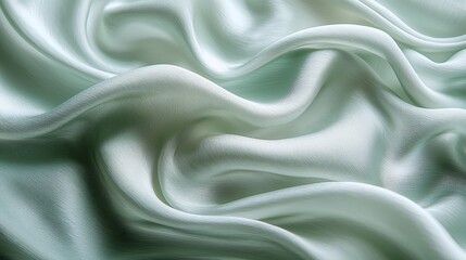 Fototapeta premium Elegant Silk Fabric in Nature-Inspired Light Green and Grey Textures