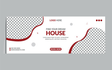 Creative social media cover design for real estate 