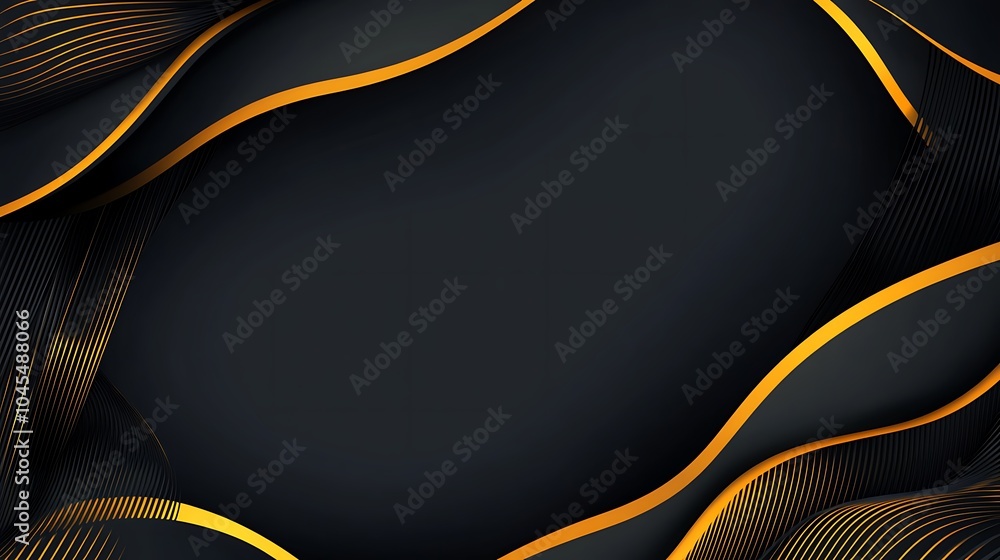 Poster Abstract Gold Lines Intertwining in Minimalist Design