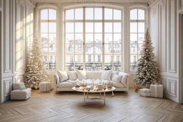 Christmas decoration furniture window white.