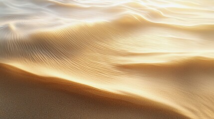 Tranquil Beach Sand: Gentle Ridges and Soft Golden Tones