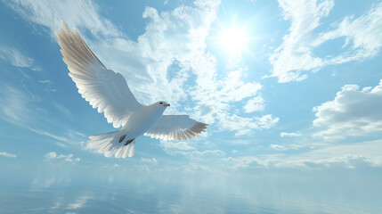 Bird Soaring Freely in the Open Sky