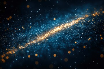 Obraz premium Abstract Blurred Background with Blue and Gold Sparkles