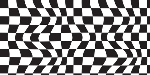 Obraz premium checker pattern vector illustration. Chess board. Abstract checkered checkerboard for game. Grid geometric square shape. Race flag. Retro mosaic checkerboard psychedelic pattern.