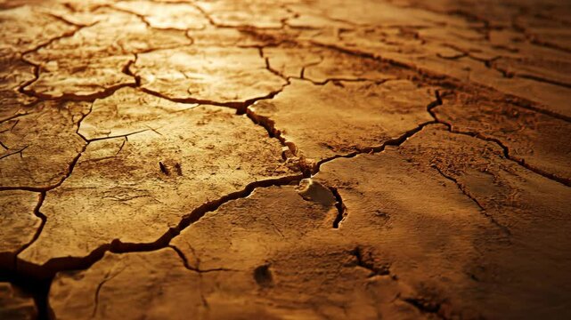 Cracked earth in the desert, a stark reminder of the harsh conditions and lack of rainfall