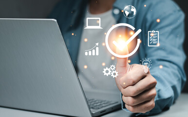 Standardization concept, Guarantee, Standards, ISO certification and satisfaction, service experience, show the standards of products and services..