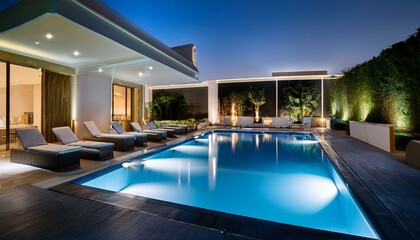 Fototapeta premium Luxurious 5-star ultra-luxury hotel pool