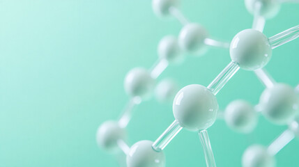 Aspirin Molecule on Calming Pastel Green Background Hyper-Realistic 8K Pain Relief Concept