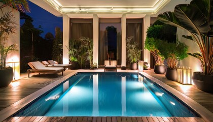 Luxurious 5-star ultra-luxury hotel pool
