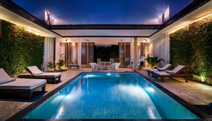 Luxurious 5-star ultra-luxury hotel pool