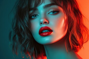 Fototapeta premium Striking Beauty with Bold Makeup