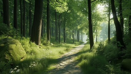 Obraz premium Find Peace in Nature: Forest-Inspired Design for Harmony