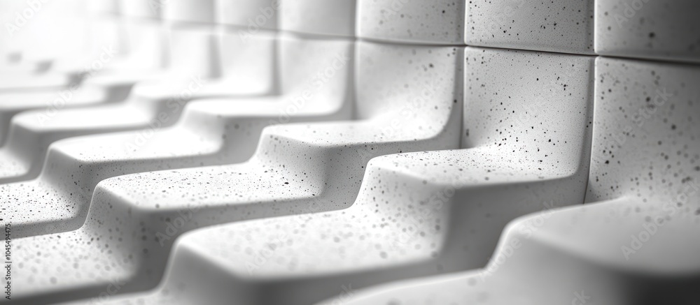 Poster abstract textured surface with layered white forms and speckles.