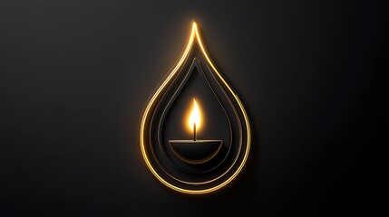 Fototapeta premium Elegant Minimalist Diwali Symbol with Candle Glow