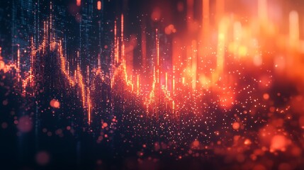 Fototapeta premium Minimalist Financial Graphs with Exploding Colors