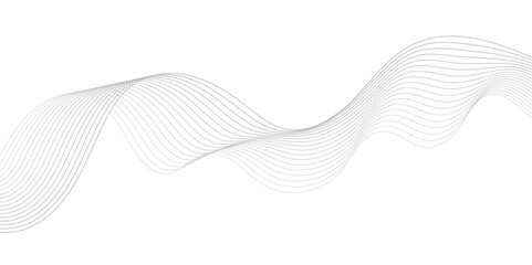 Abstract wave blend lines on transparent background. Design for banner, wallpaper, background and many more. Undulate Grey Wave Swirl, frequency sound wave, twisted curve lines with blend effect.	
