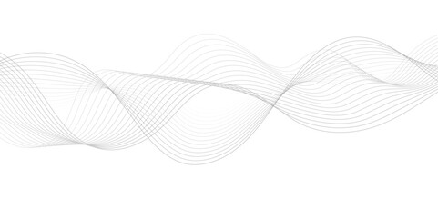 Abstract wave blend lines on transparent background. Design for banner, wallpaper, background and many more. Undulate Grey Wave Swirl, frequency sound wave, twisted curve lines with blend effect.	
