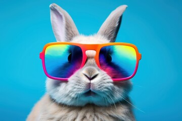 bunny wearing sunglasses mammal animal.