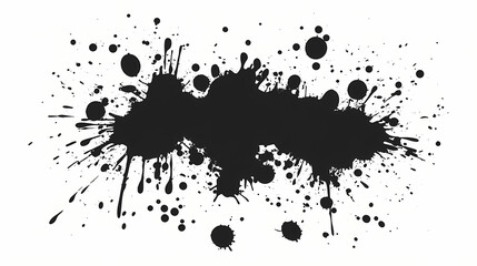 Black ink splatters on white background. Ink Splatter. Illustration