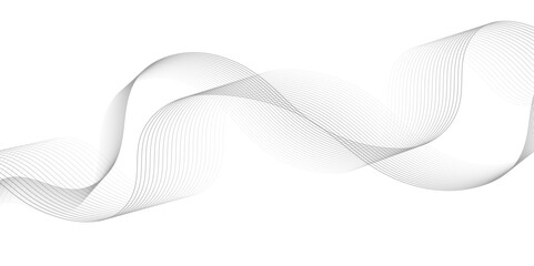 Abstract wave blend lines on transparent background. Design for banner, wallpaper, background and many more. Undulate Grey Wave Swirl, frequency sound wave, twisted curve lines with blend effect.	
