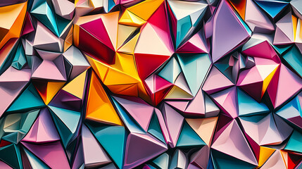 Obraz premium Bold geometric patterns with angular 3d shapes and textures for digital backgrounds and artworks. Kaleidoscope Pattern. Illustration