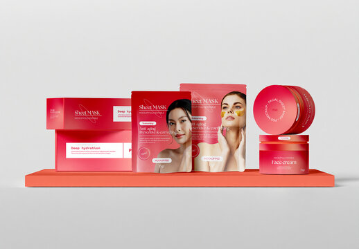 Beauty Products Packaging Mockup Set