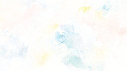 Hand drawn abstract soft pastel watercolor background. Smooth color watercolour painting soft textured on wet white paper background. Soft rainbow color background material.