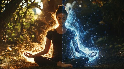 Obraz premium Harmony of Yin and Yang: The Meditative Balance