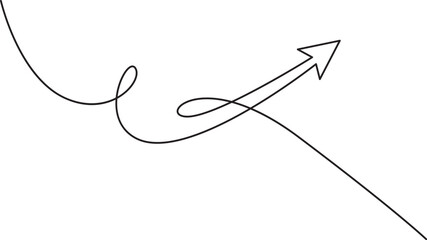 Arrows line art style vector illustration. Hand draw style © Kensusei