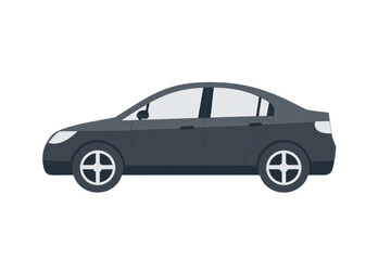Fototapeta premium Illustration of a sleek black sedan car, side profile. Perfect for automotive businesses, driving concepts, or transportation themes.