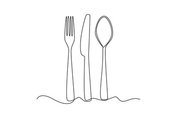 Kitchen tool concept. Single line draw design vector graphic illustration.